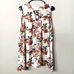 Floral sleeveless choker top